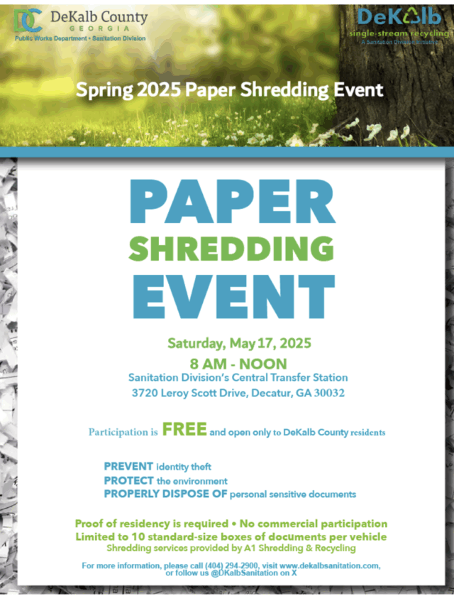 DeKalb County sets Spring 2025 free paper shredding event – On Common Ground News